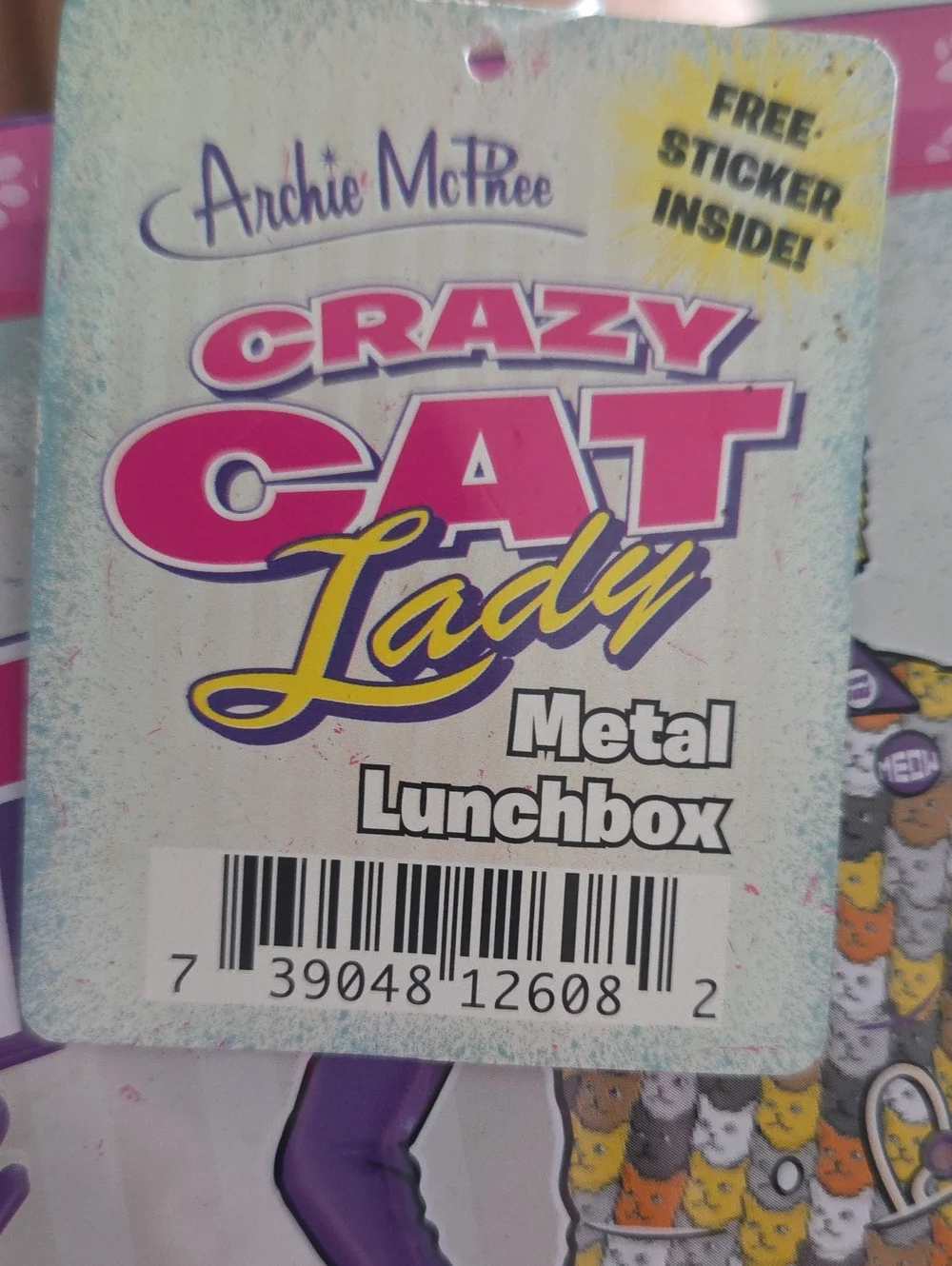 Crazy Cat Lady Pink Metal Lunchbox